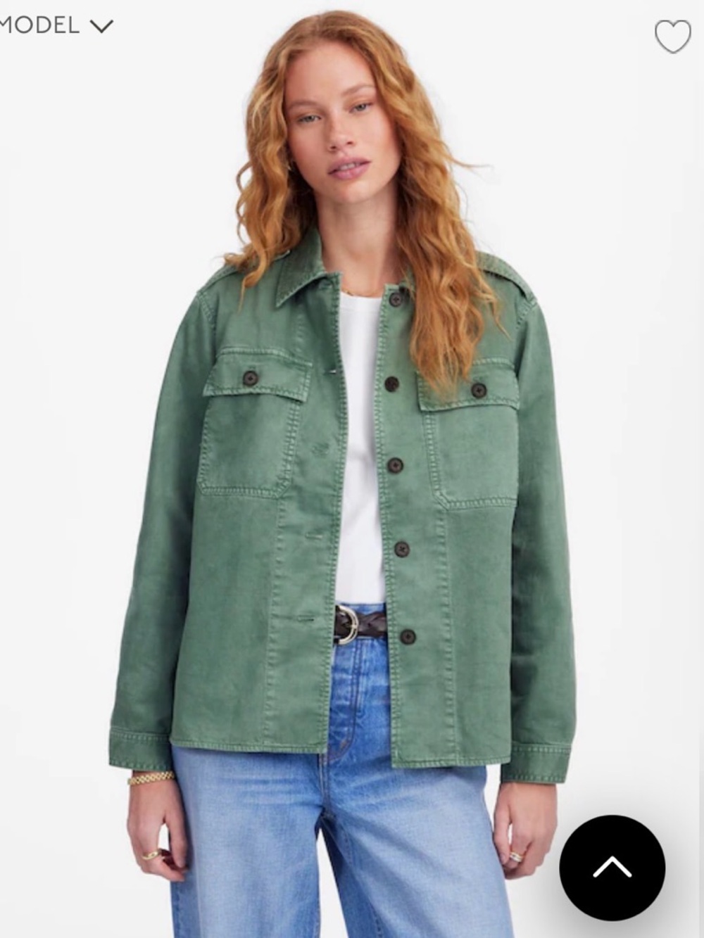 Madewell Olive Green Utility Shirt-Jacket, new without tags, Size XS